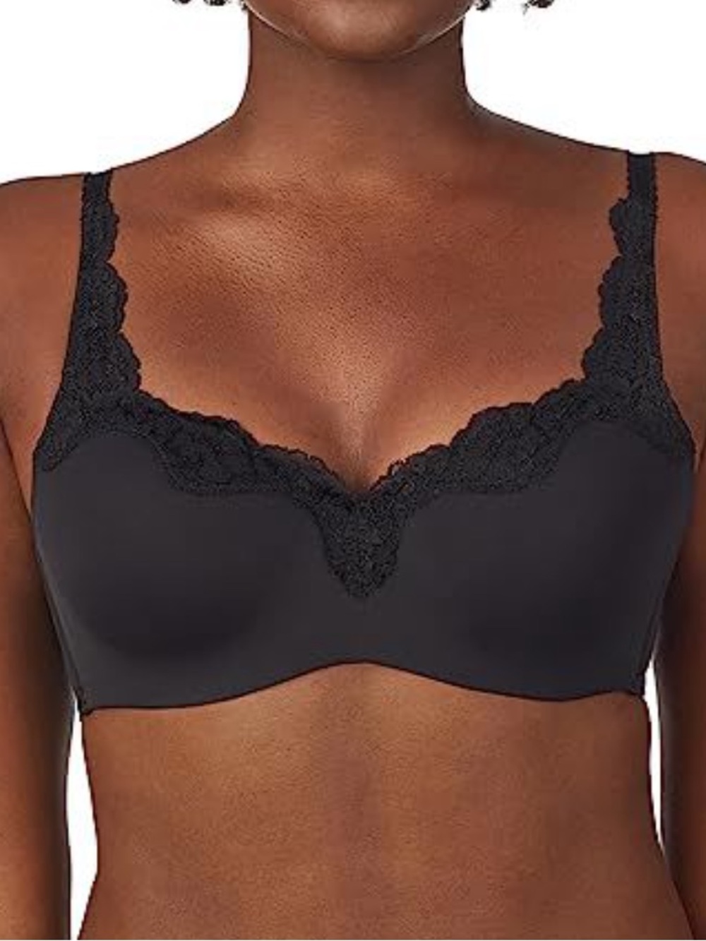 Le Mystere 36H Lace Tisha Lace Trim Full Coverage T-Shirt Bra Black